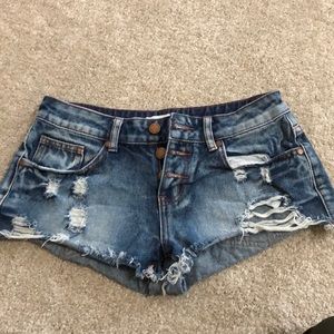 Button up and cut off shorts, size 3!